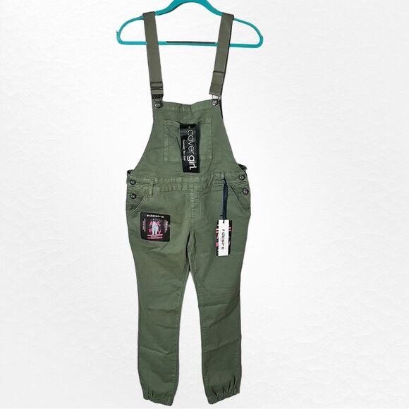 Cover Girl Women's Green Skinny Slim Fit Overall Jeans Size 13/14 New with Tags - Picture 3 of 12